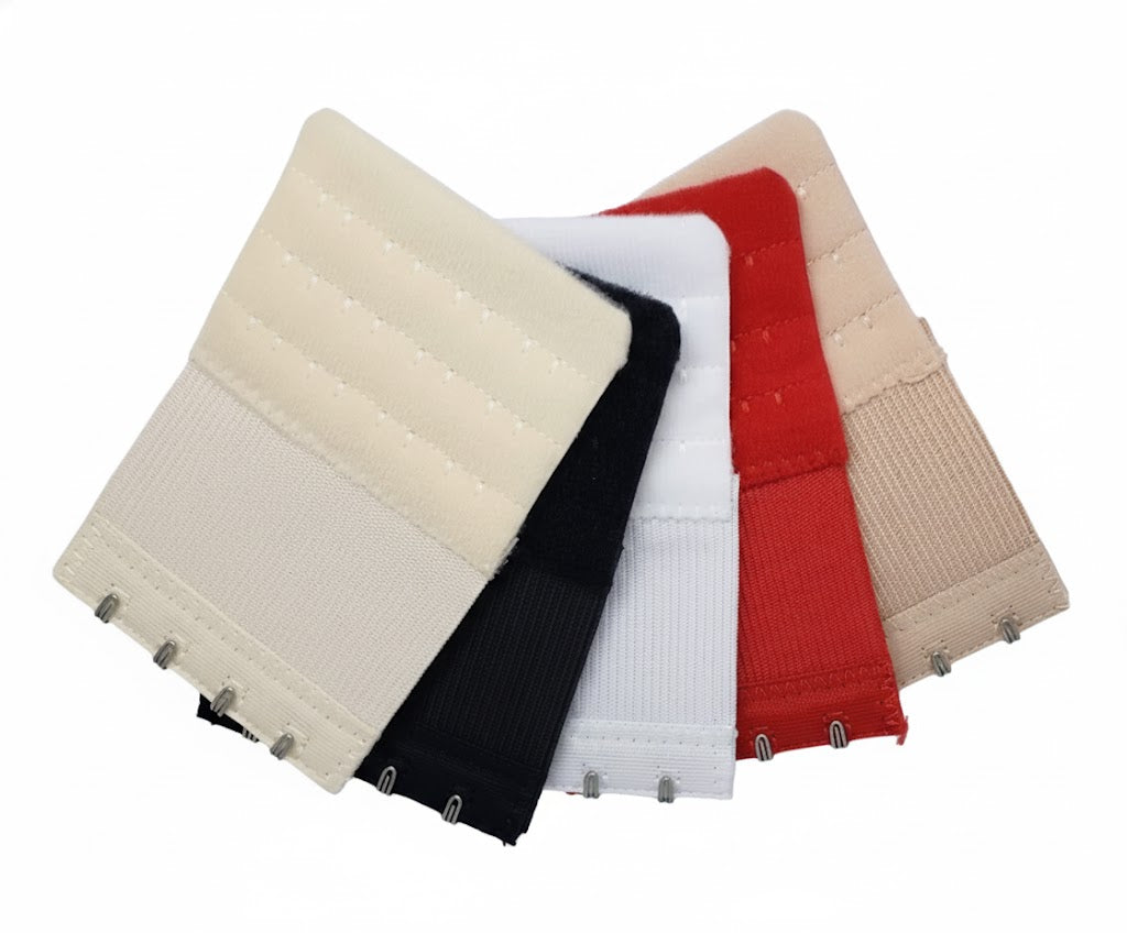 4 Hooks Narrow Bra Extenders Half Inch Spacing With Elastic Set of 5