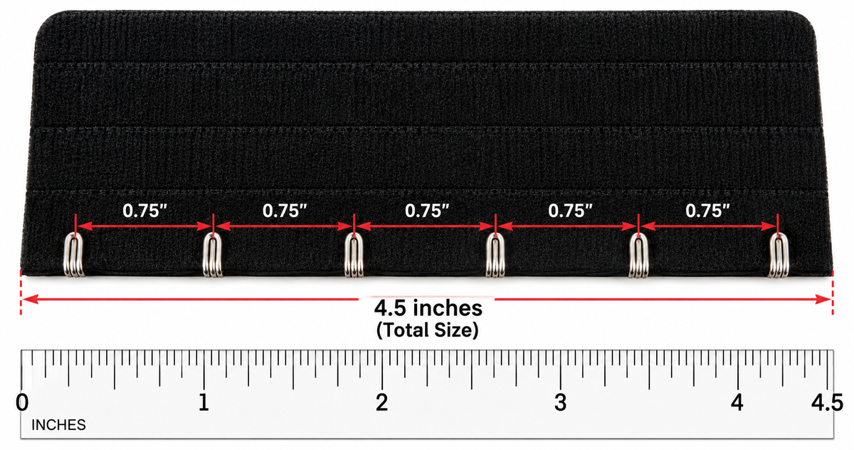 6-Hook Bra Extenders – 3/4 Inch Hook Spacing, Set of 3